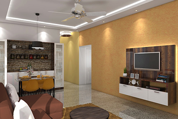 Interior Design Firm In J P Nagar-Living-Area 1-2BHK, Bangalore